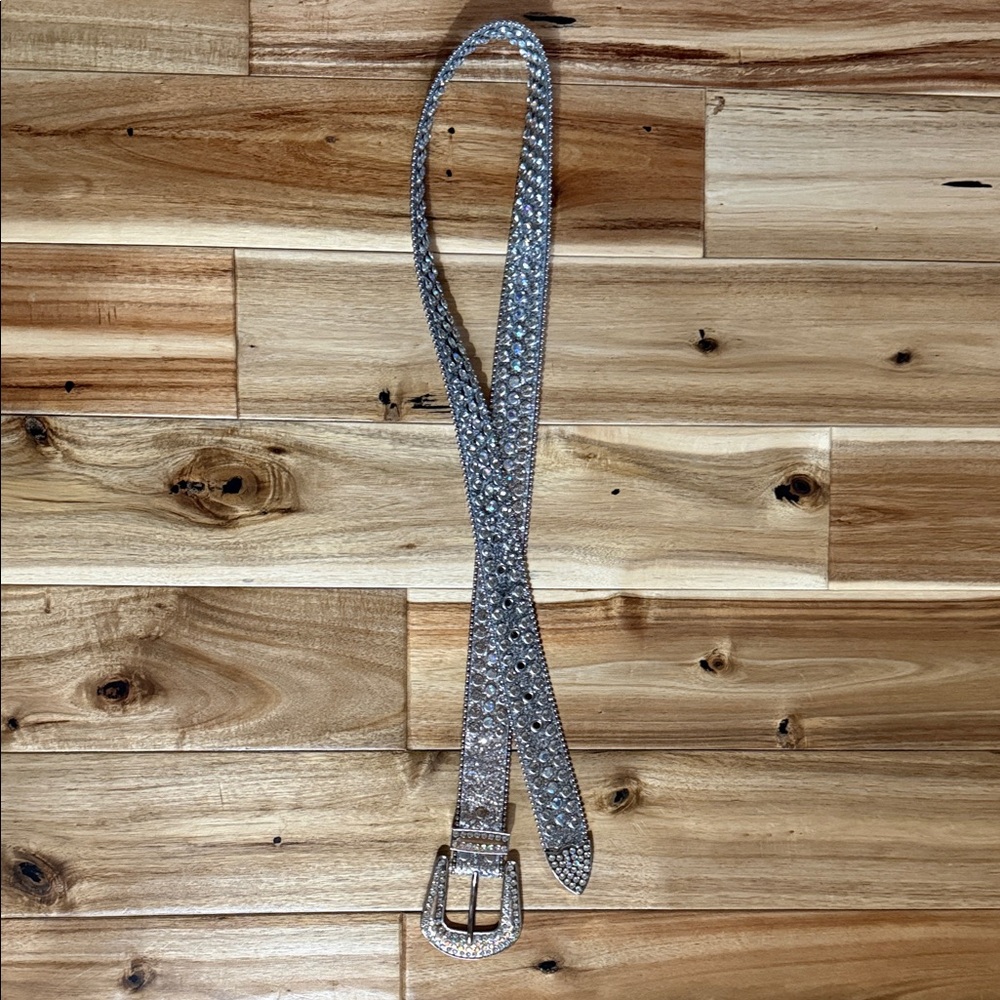 Silver Crystal-Embellished Belt